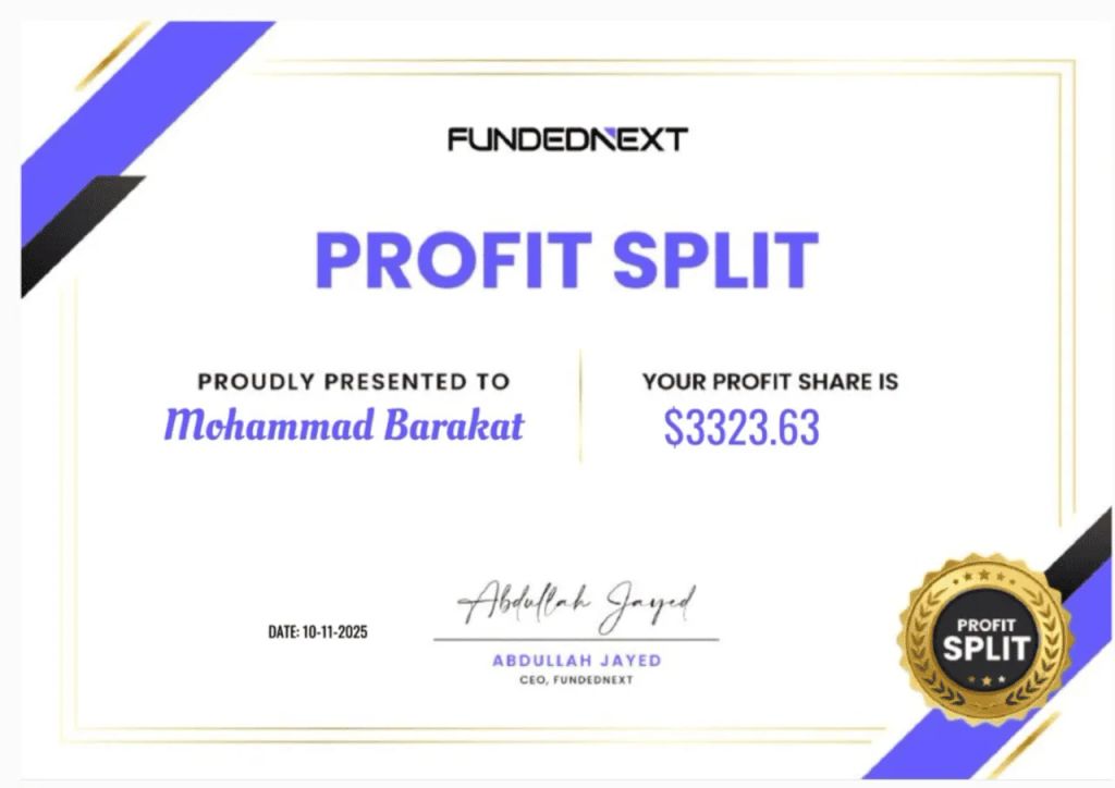 Mohammad Barakat - Profit Split Certificate